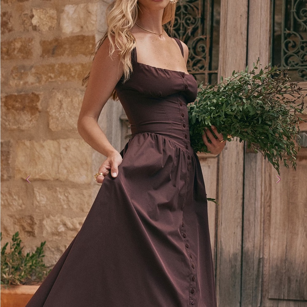 NWT House of CB Tatiana dress in rich brown